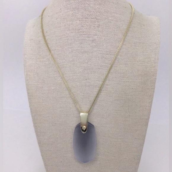 Kendra Scott Jewelry - NWT [Kendra Scott] Inez Gray Slate Stone Adjustable Pendant Chain Necklace